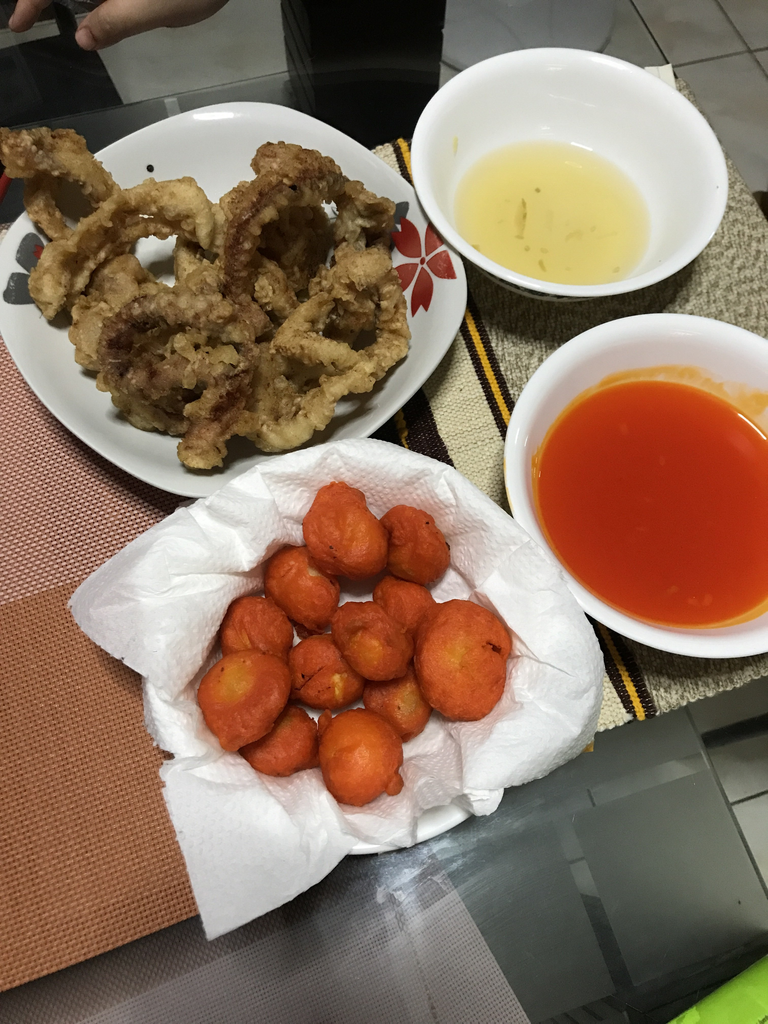 Calamares and kwekkwek from my fave street vendor