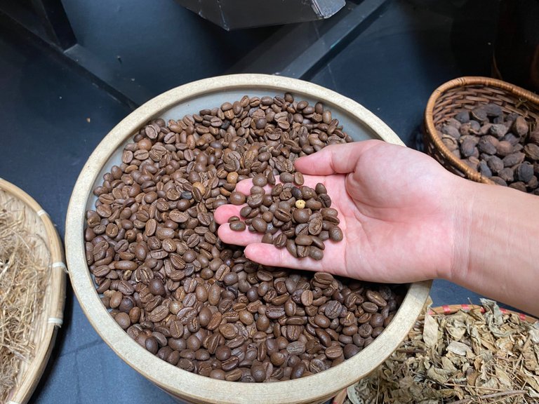 Pure coffee beans