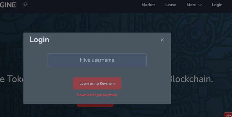 click login button at top right, then enter hive username and click login using keychain