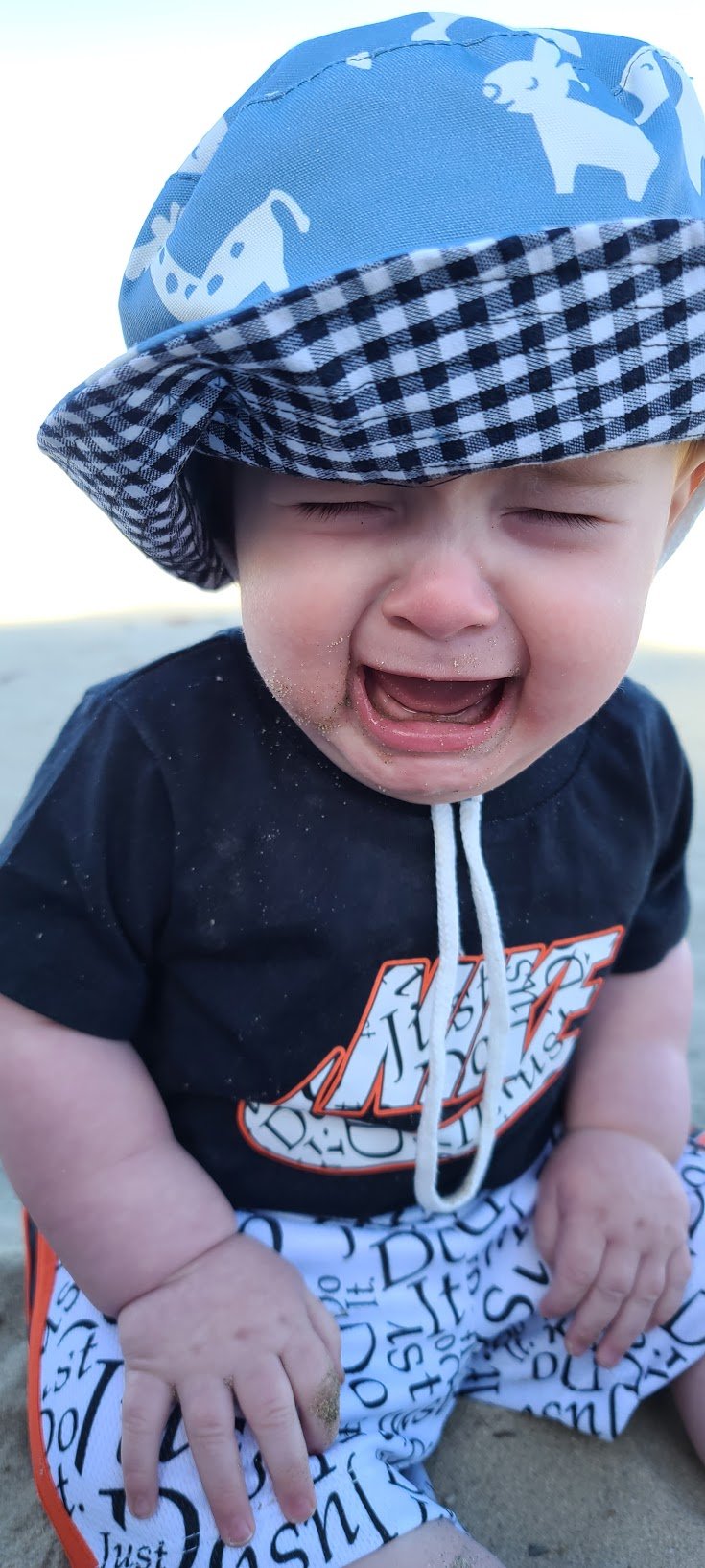 He was really pissed that I wouldn't let him eat sand