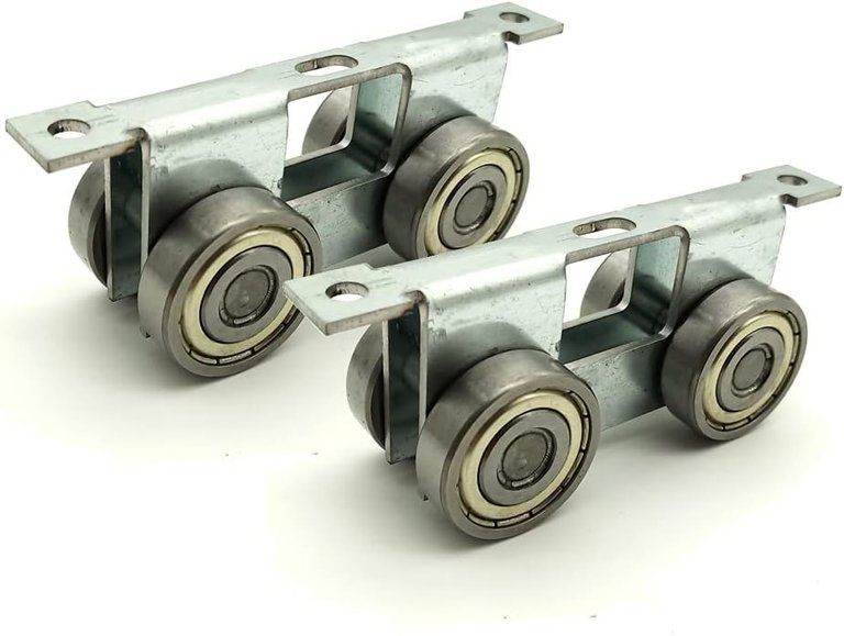 Four Wheel Roller Trolley assembly - photo from Amazon listing