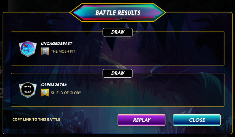 Battle results: draw. @uncagedbeast vs. @oleg326756