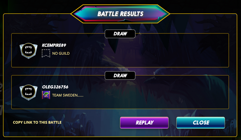 Splinterlands battle draw screenshot