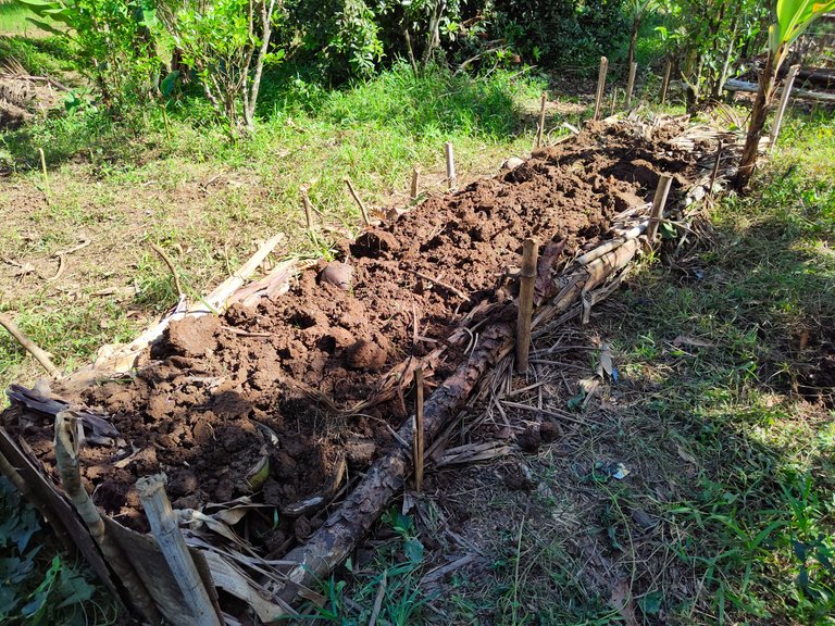 Fifth raised bed under construction