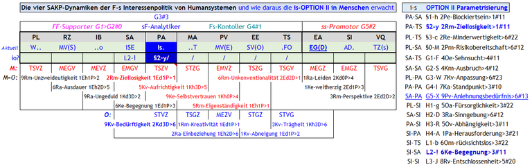 Abb. 3 Die OPTION II Perspektive der F-n Interessenpolitik mit meinen Parametern