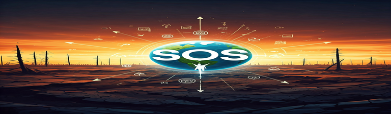 Abb. 2 SOS-Signal das zum Himmel schreit, neuro-linguistisch zum Handeln angesichts des Zustandes der Menschheit auffordert