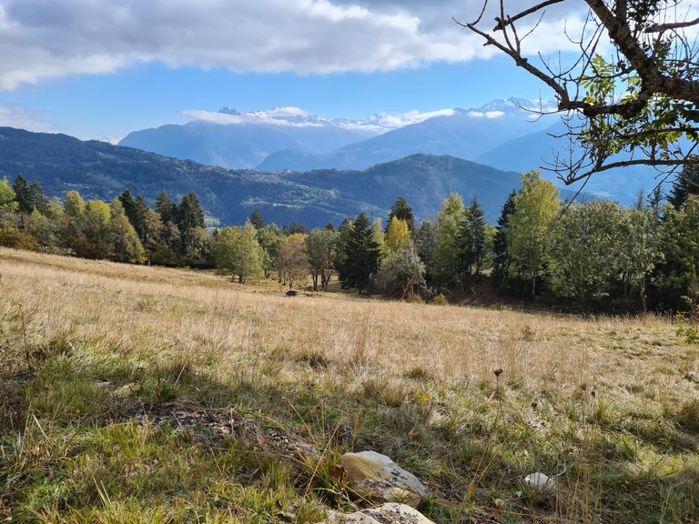 Vue sur les Alpes suisses depuis Anzère