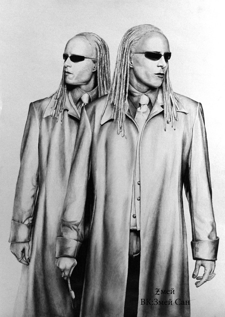 Drawing_ Twins from the movie The Matrix by ZmeySan on DeviantArt.jpg