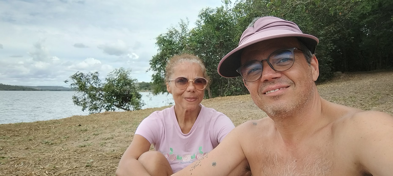 me and my girl enjoying the shore of Lake Corumbá