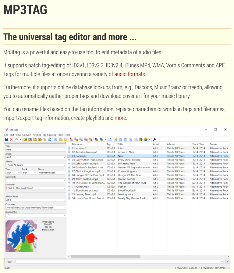 Mp3tag - The universal tag editor and more ...