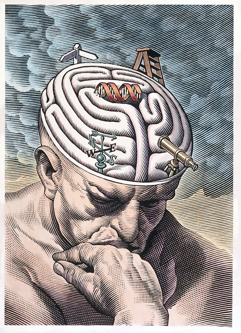 The_gyri_of_the_thinker's_brain_as_a_maze_of_choices_in_biom_Wellcome_L0027293.jpg