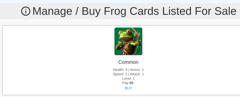 Frog Battle Card Spotted On The Pre-Alpha Market