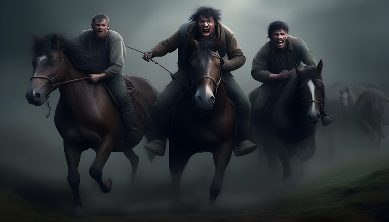 5- three-men-cowering-and-frightened-with-fear-are-trying-to-get-on-their-horses-to-run-away-and-escape.png