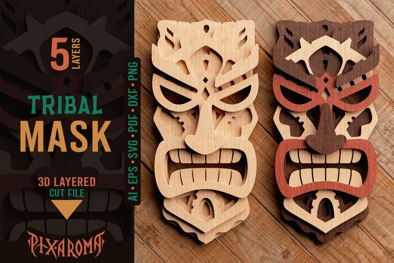 1 Tribal Mask 3D Layered SVG Cut File Preview 1.jpg