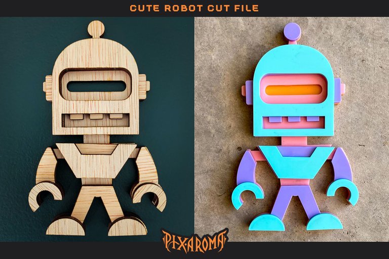 Cute Robots - 3D Layered Laser Cut Files Preview 9.jpg