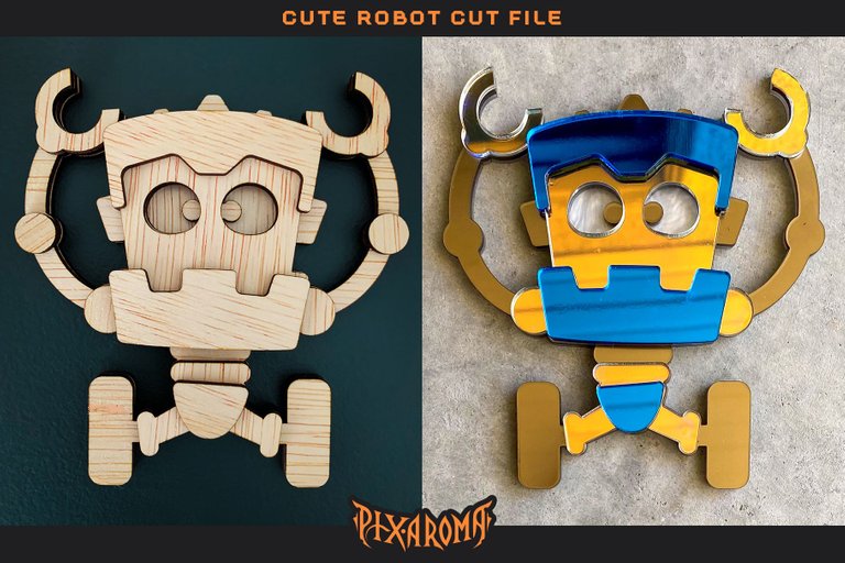 Cute Robots - 3D Layered Laser Cut Files Preview 13.jpg