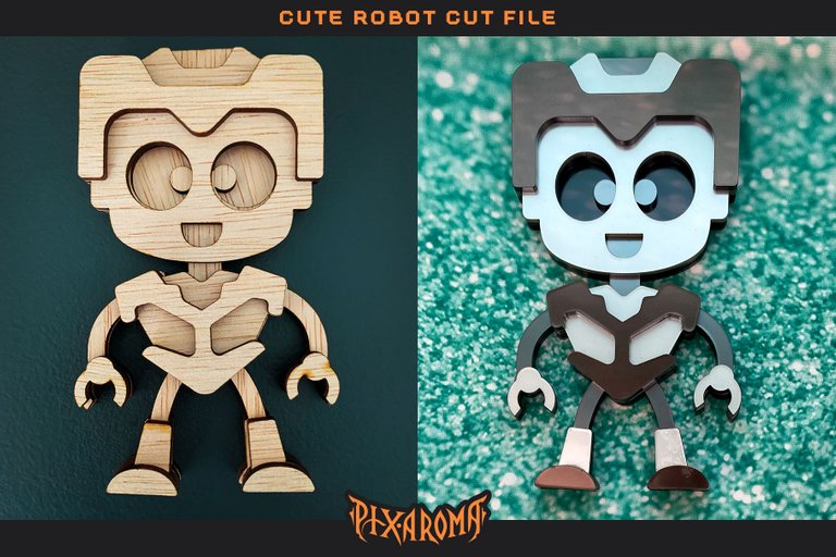 Cute Robots - 3D Layered Laser Cut Files Preview 16.jpg