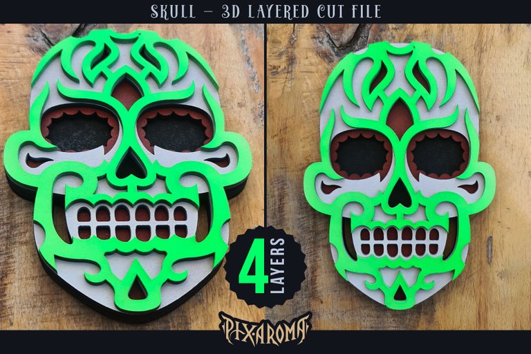 Sugar Skull 3D Layered Cut File Preview 10.jpg