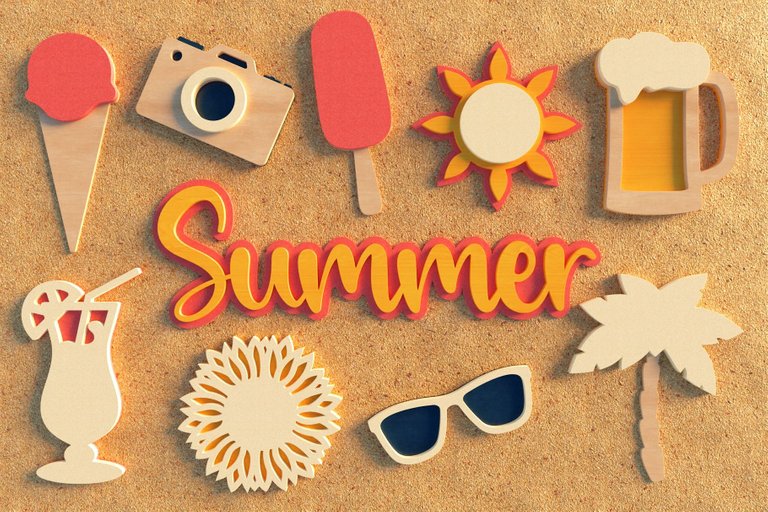 4 - 30 Summer Items - 3D Layered Cut Files Bundle Preview 4.jpg