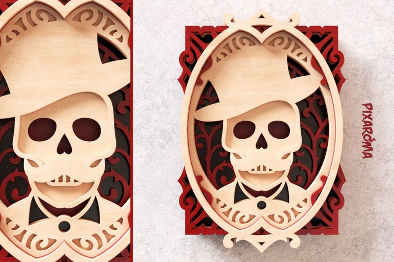 6 Skull Portrait 3D Layered SVG Cut File Preview 3.jpg