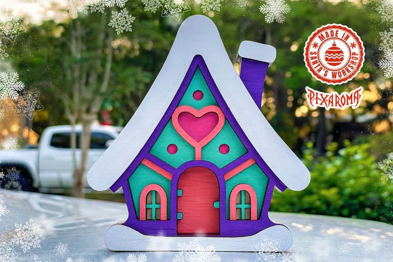 11 Cute Christmas House - 3D Layered Cut File V3 Preview 8.jpg