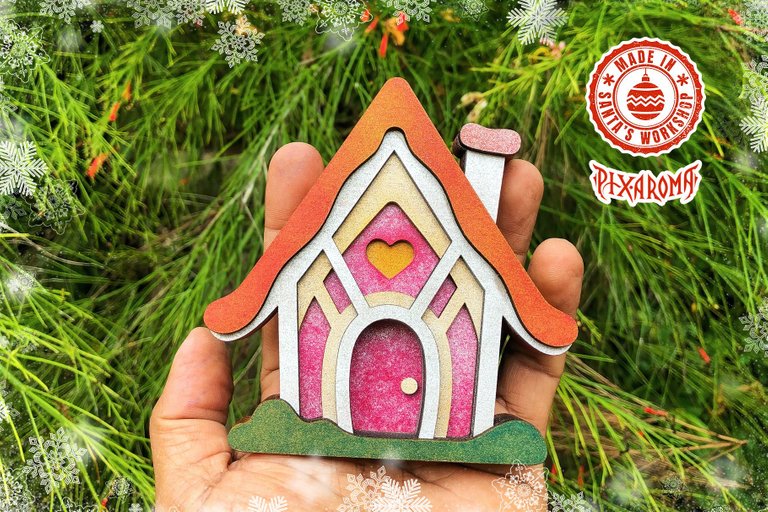 8 Cute Christmas House - 3D Layered Cut File V1 Preview 7.jpg