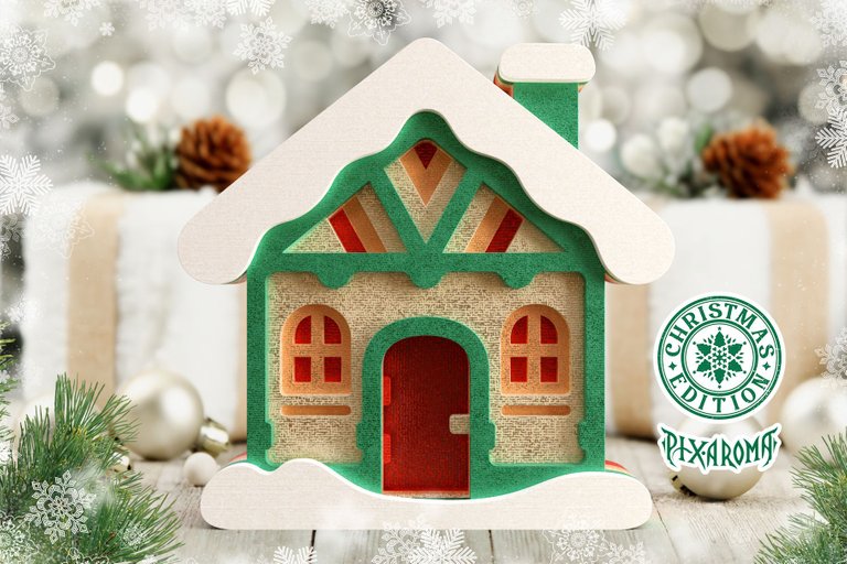 3 Cute Christmas House - 3D Layered Cut File V2 Preview 3.jpg