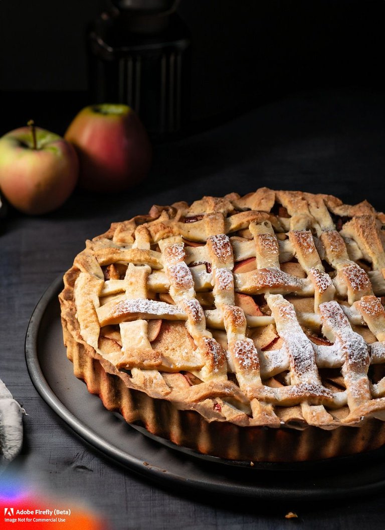 Firefly_Dark+moody photography of a apple pie, award winning photo, food photography, dramatic, studio light, black and dark, beautiful food photography_photo,dark,dark_85946.jpg