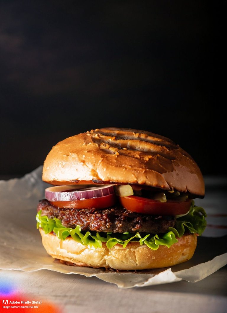 Firefly_Dark+moody close-up photography of a hamburger, front view, still life photo, DOF, rustic items, c...ight, award winning photo, food photography, dramatic, studio light, black and dark, beautiful food photography_photo,dark.jpg