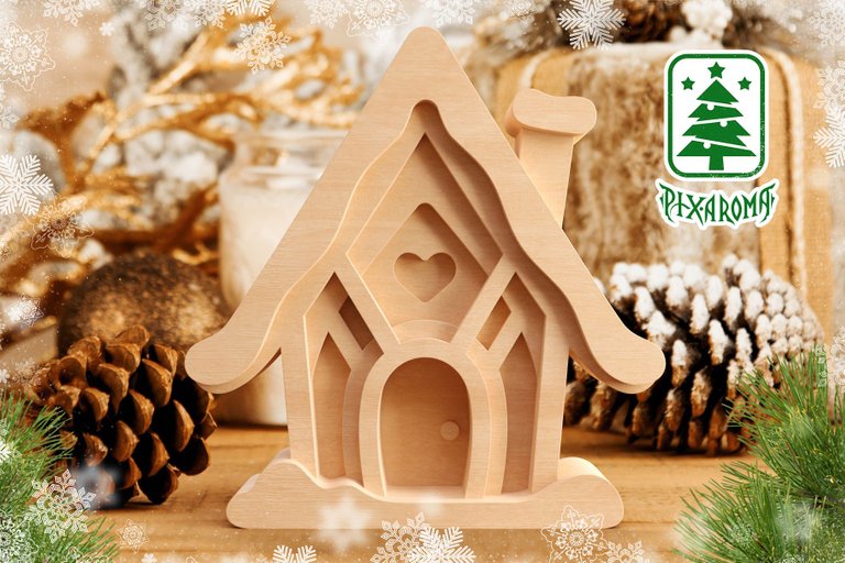 4 Cute Christmas House - 3D Layered Cut File V1 Preview 4.jpg