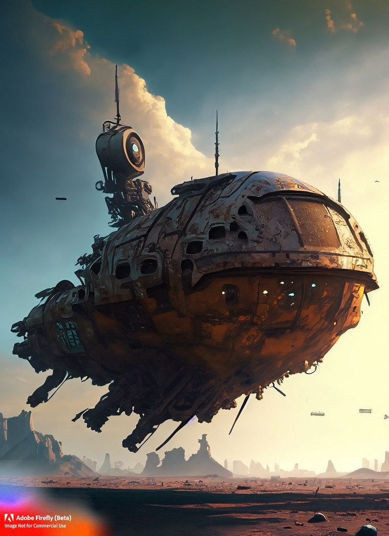 Firefly_Spaceship+barely flying made from rusty metal, forgotten in a lost futuristic world, with dezafect...ight, dramatic and sad, masterpiece_art,nostalgic,beautiful,concept_art,fantasy,digital,painting,oil_paint,beautiful,oil_p.jpg