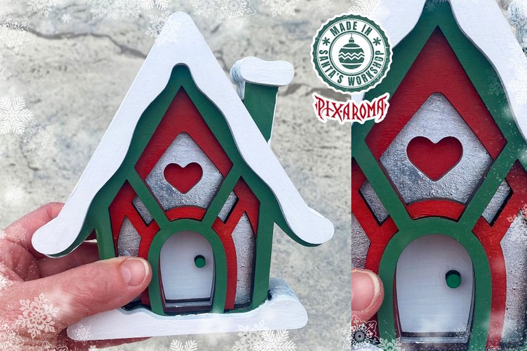 10 Cute Christmas House - 3D Layered Cut File V1 Preview 14.jpg
