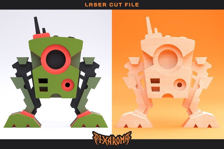 Cute Robots - 3D Layered Laser Cut Files Preview 8.jpg