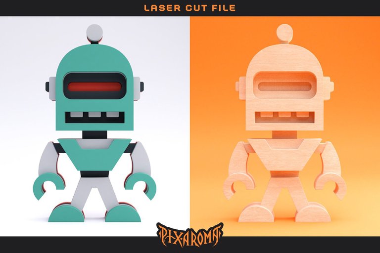 Cute Robots - 3D Layered Laser Cut Files Preview 6.jpg