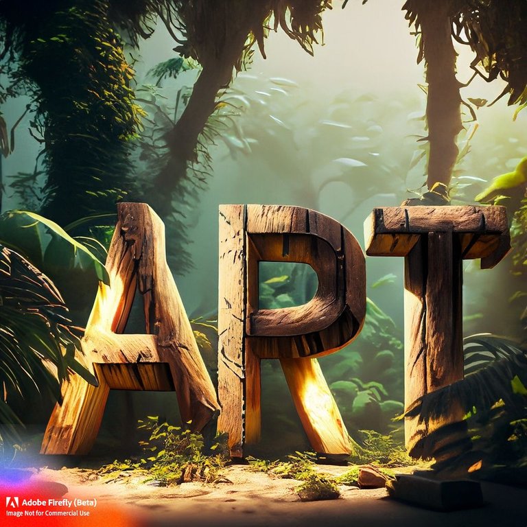 Firefly_The+word ART made from wood in a jungle, Cinematic light, masterpiece_art_50836.jpg