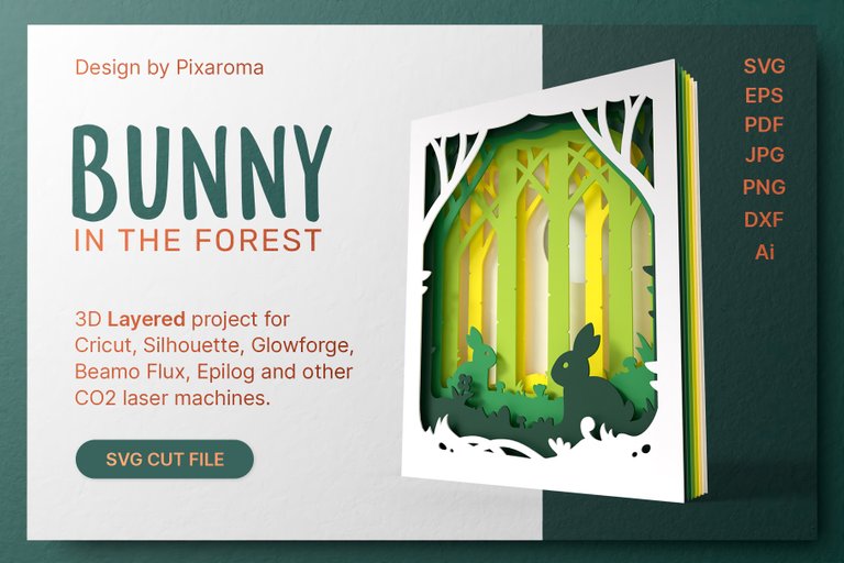Download Bunny In The Forest 3d Layered Design Hive