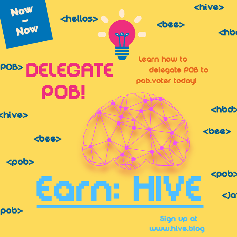  Earn passive HIVE Distributions by delegating POB to @pob.voter! 🦉