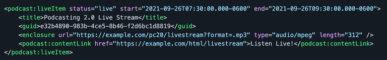 Screenshot of live item code