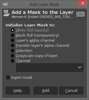 Dialog window: Add Layer Mask