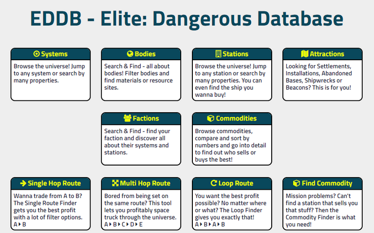 DataBase: https://eddb.io/ 