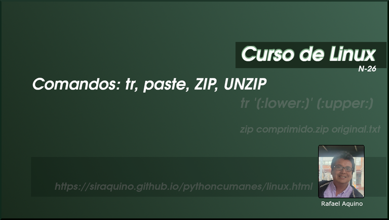 Curso de Linux N26. tr, paste, ZIP, UNZIP