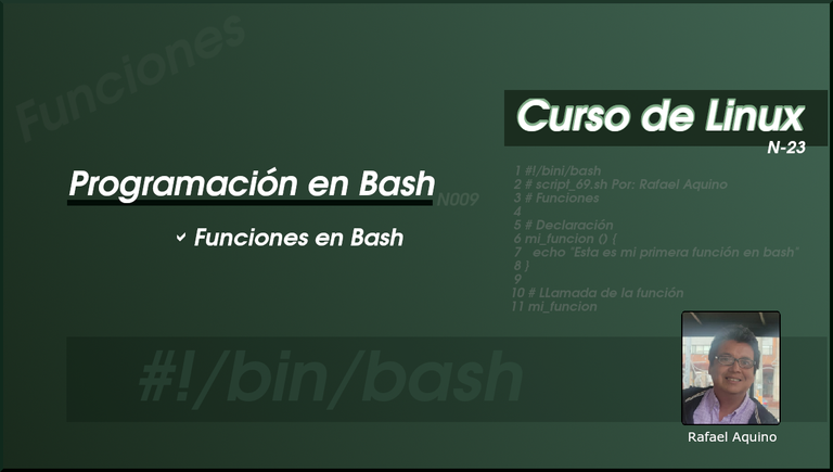 Curso de Linux N23. Programación en Bash 009. Funciones en Bash