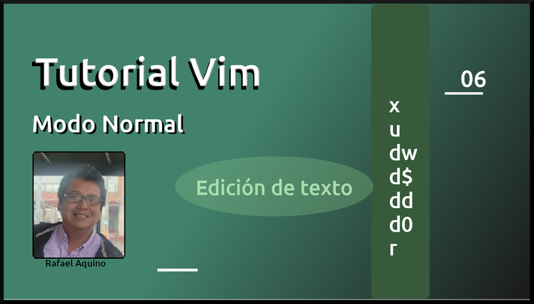 Tutorial de Vim. N06. Modo normal, edición de texto
