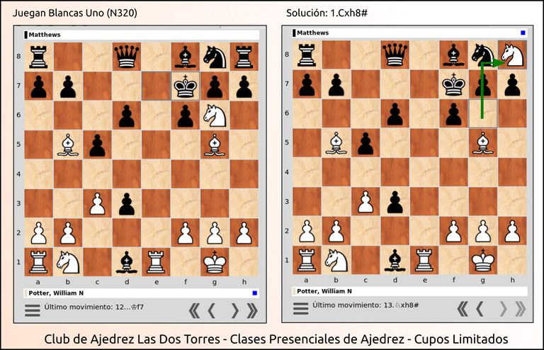 📌 Ejercicio de Mate en Uno N320 - Esquema de Mate