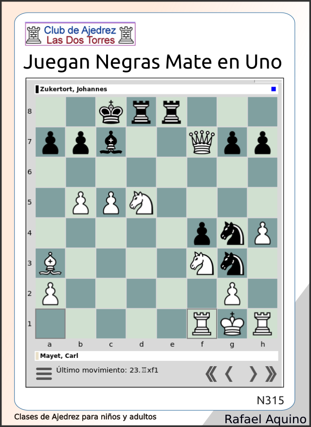 📌 Ejercicio de Mate en Uno N315 - Esquema de Mate - Gambito de Rey