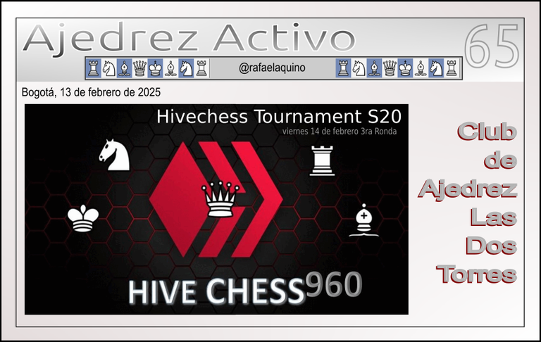 Mañana viernes Hivechess Tournament S20, Top ELO Colombiano febrero 2025, Agenda de torneos