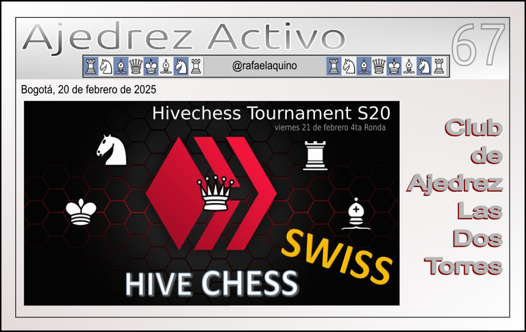 Mañana viernes Hivechess Tournament S20, Agenda de torneos, ejercicio Mate en uno