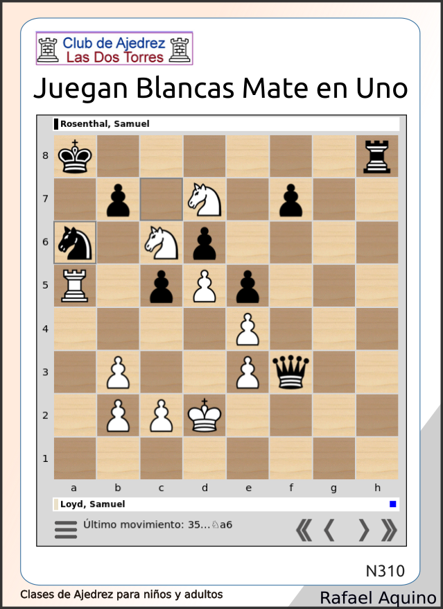 📌 Ejercicio de Mate en Uno N310 - Esquema de Mate - Apertura Italiana