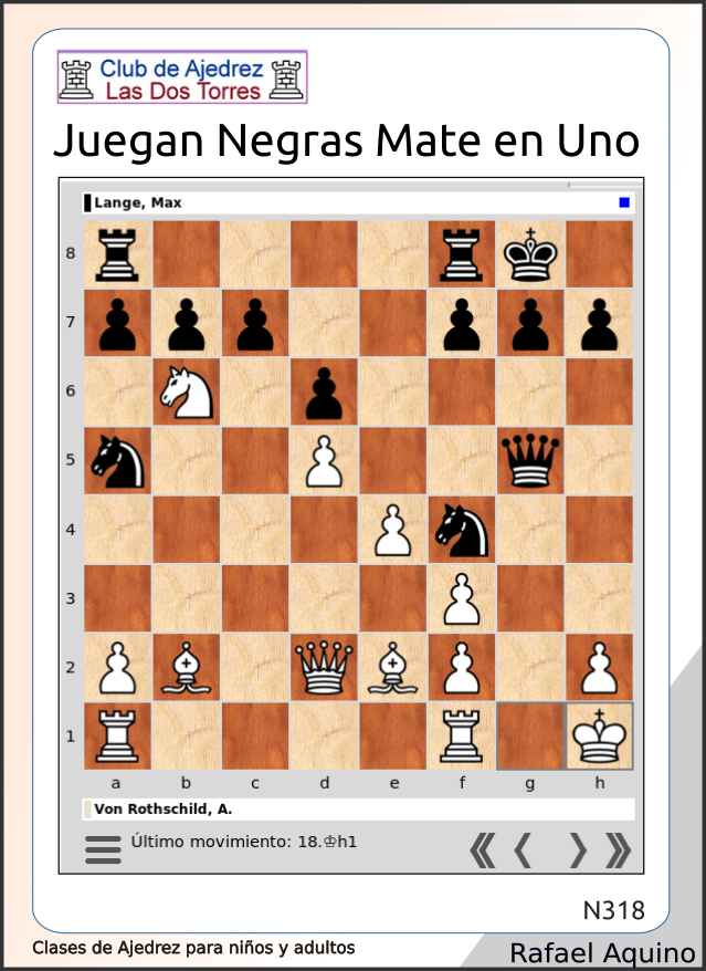 📌 Ejercicio de Mate en Uno N318 - Batalla por equipos Lichess Liga 4A (Invitación Mañana Domingo)