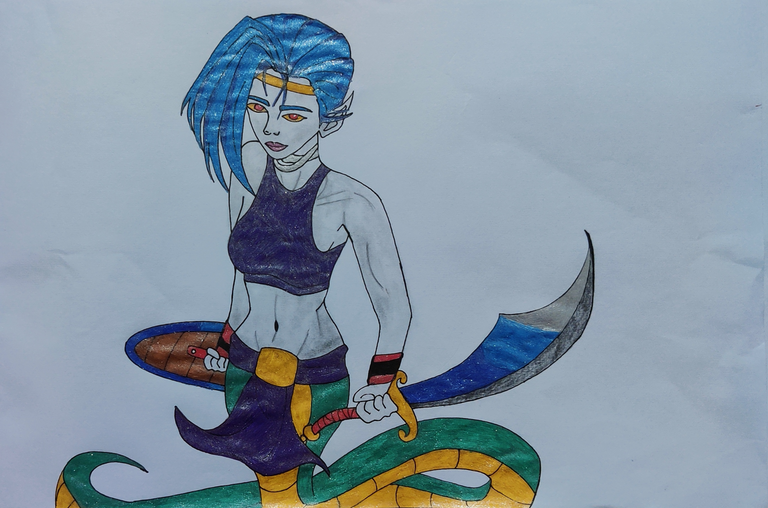 Sea Naga warrior female by BlackSaber on DeviantArt